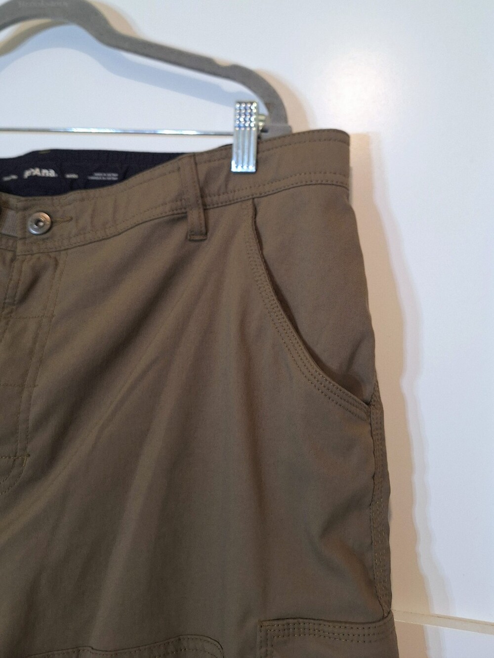 PrAna Zion Stretch Cargo Hiking Shorts 40/08 Olive Green Outdoors Gorpcore - Picture 5 of 16